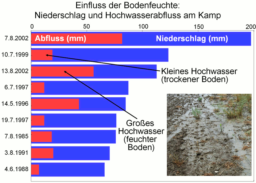 Hohe Bodenfeuchtigkeit trägt entscheidend zur Gefährlichkeit von Hochwasser bei