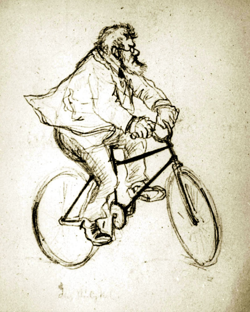 Zeitgenössische Karikatur Boltzmanns