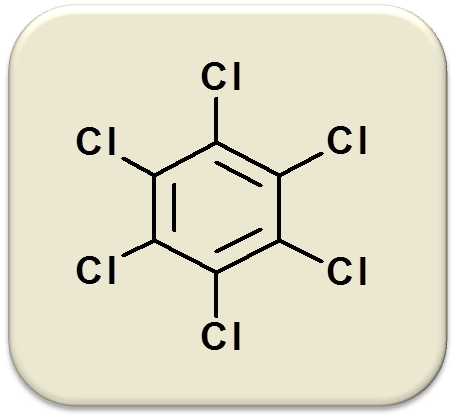 Chemische Struktur von Hexachlorbenzol (HCB)